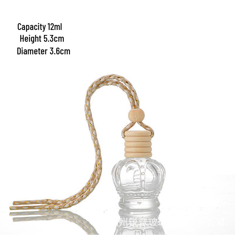 Car Aromatherapy Hanging Refillable Glass Diffuser Bottle Ornament