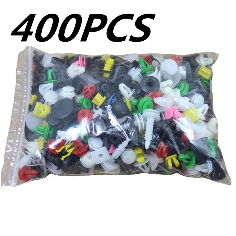 400 Pièces Voiture Mixte Universel Panneau de Garniture de Porte Clip Fixations Auto Pare-chocs Rivet Retenue Poussoir Cache Moteur Aile Clip de Fixation