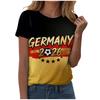 Damen Freizeit Pullover T-Shirt Kurzarm Rundhals Buchstabendruck Oberteil zur Fußballunterstützung Deutschland 2026 Fanartikel