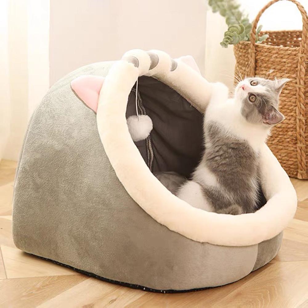 

1PC Warm Winter Four Seasons Universal Semi-Closed Cute Comfortable Cat Nest Bed Warm Pet Nest S