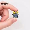 Durable Metal Brooch Zinc Alloy Pin, Cartoon Banana Man Shape Lapel Enamel Colorful Badge Paint with Anti-Slip Buckle Pins for Clothes