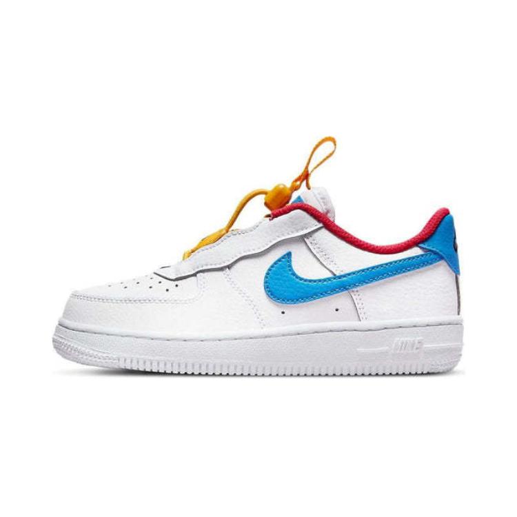 Nike Force 1 Toggle PS White Photo Blue Kids Sneakers University-Gold University-Red CU5287-105 35