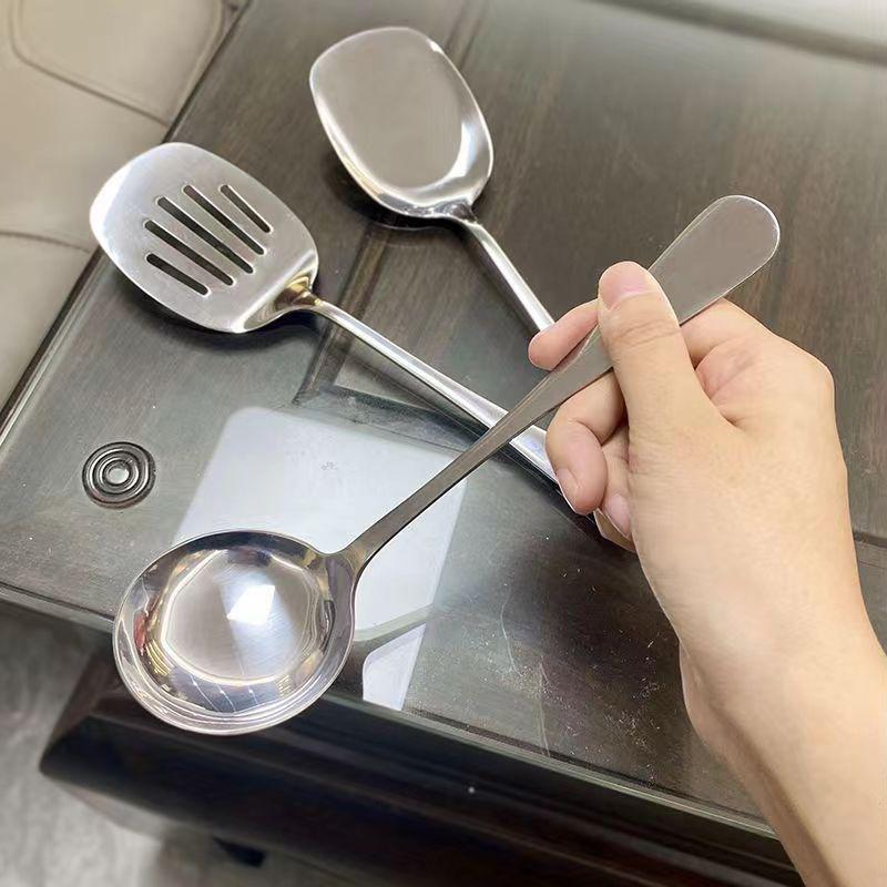 Łyżka do warzyw ze stali nierdzewnej, nieszczelna łyżka, łopatka do garnka, smażona łopatka, łyżka do zupy, gotowanie, smażenie, przybory kuchenne