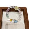 Crystal Gemstone Bracelet: Yellow, Purple & Aquamarine