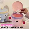 with Lid Garbage Bin Plastic Storage Box Cute Desktop Trash Can  Table & Office Desk