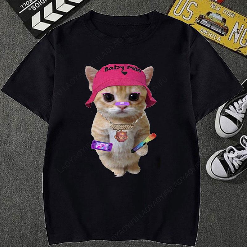 

Young Baby Miko Pattern T-Shirt Camisa 90s New Fashion Reggaeton Hip Hop Graphic Streetwear Clothes Polyester Material Tee S разноцветный