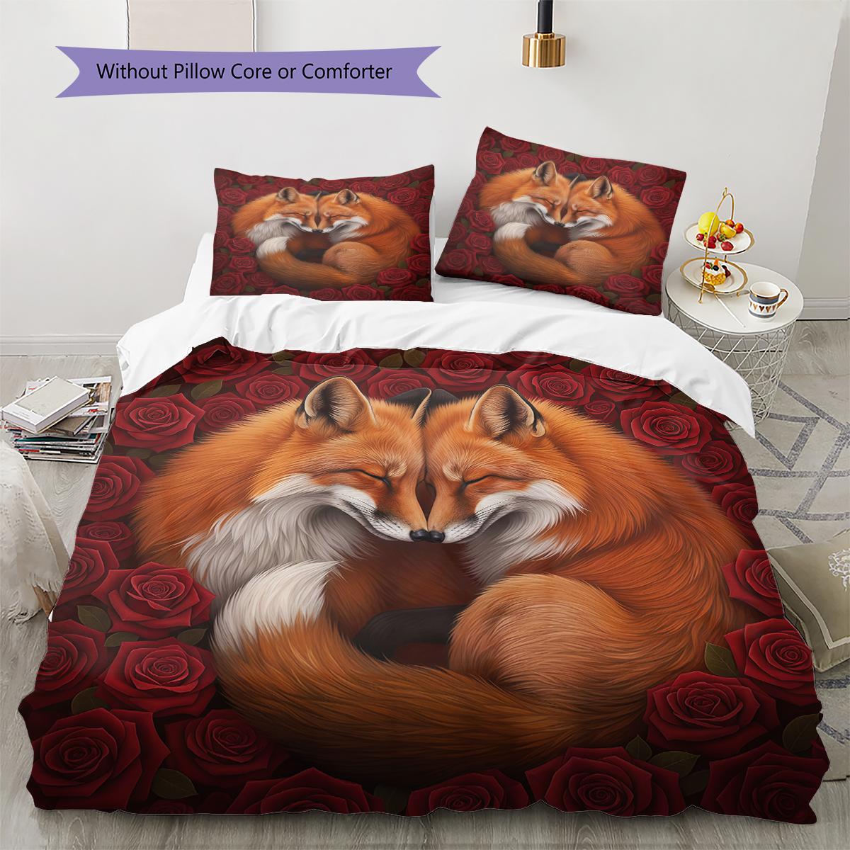 

Valentine s Day Pattern Bedding Quilt Cover Pillowcase Home Decoration Birthday Gift (1 * duvet cover + 2 * pillowcase, without core) 135x200cm