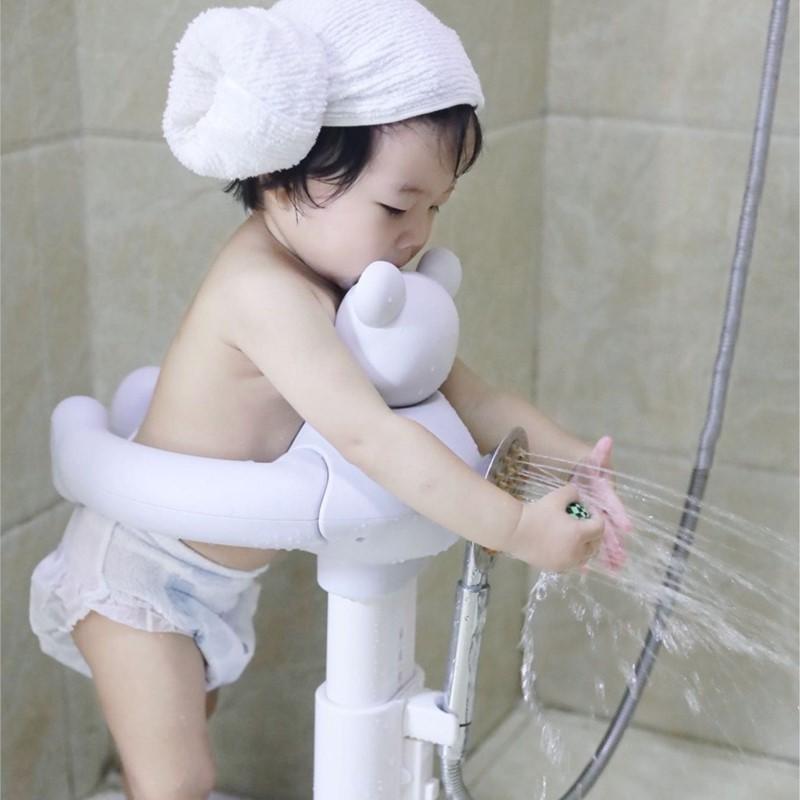 Baby Standing Shower Stand With Double Brackets Free Installation Adjustable Children's Shower God Household Anti Slip Bracket