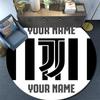 Custom Name Juventus2 Round Area Rug,Carpet Rug for Living Room Bedroom Sofa Playroom Decor,Non-slip Floor Mat