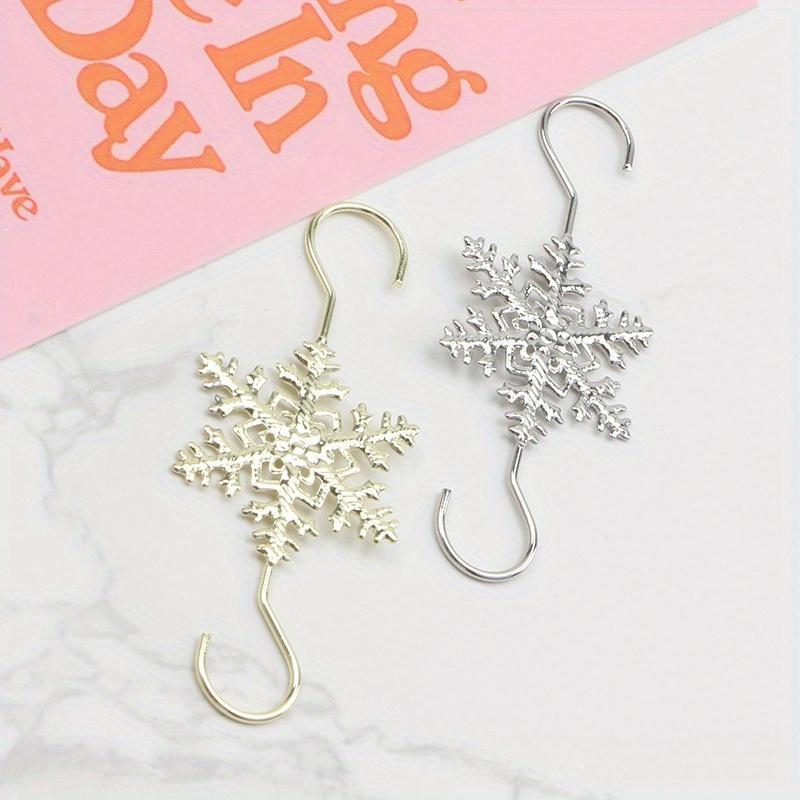 Creative Christmas Snowflake Hooks Christmas Tree Snowflake Decorations Home Storage Gold And Silver Snowflake Hooks