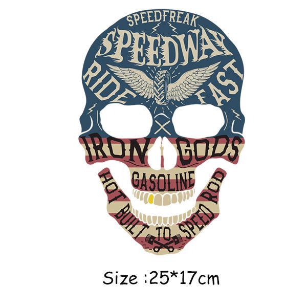 Hiphop DIY Patches Clothes Stickers Iron-on Parches For Clothing West Coast Skull Patch Sticker