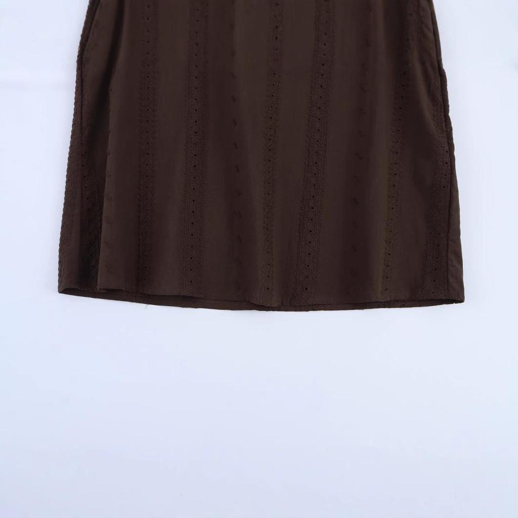 Spring 2025 Women's European & American Style Embroidered Hollow Shirt