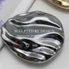 Zinc Alloy Shell Balm Container Shell Embossed Texture Sliding Lid Design Solid Perfume Case Fragrance Storage Box