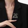 Broche Forme Corbeau Universelle Métal Oiseau Mythologique Émail Pin Mode Polyvalente Vêtements Sac Écharpe Accessoires Broche