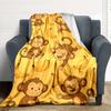 1pc Monkey Banana Blanket, Lightweight Flannel Throw Blanket For Sofa, Bed, Travel108