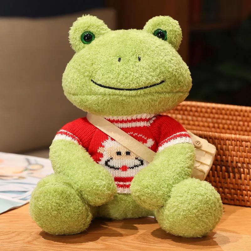Peluche Grenouille pour Enfants 25cm Mignonne Simulation Grenouille Anime Jouets Pour Filles Poupée en Tissu Kawaii Animal en Peluche Moelleux Cadeau d'Anniversaire pour Enfants