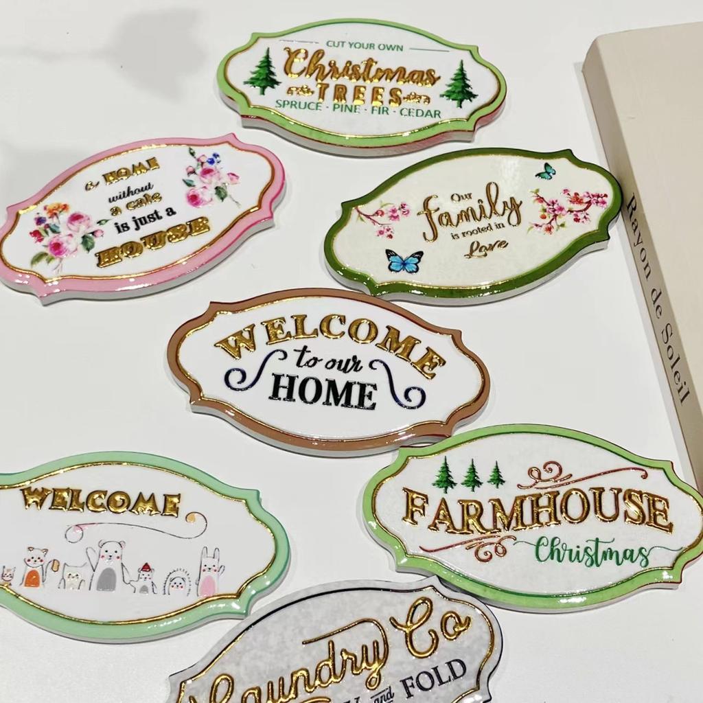 Retro Welcome Home Creative Refrigerator Stickers Home Decoration Refrigerator Stickers