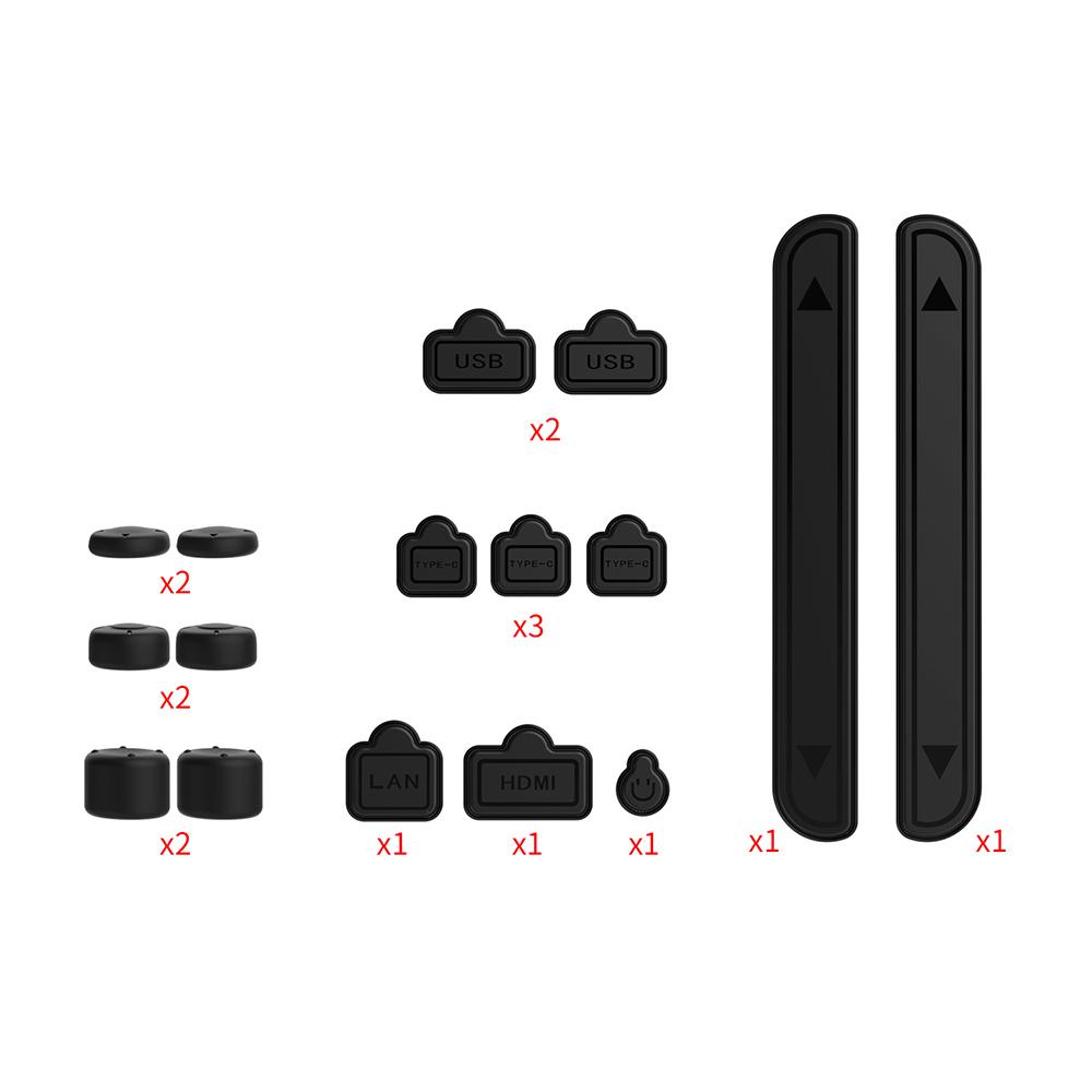 16-in-1 Dust Plug TNS-5165 for Switch 2 Console,Dust Plug Set with 3 Height Thumbstick Caps for Switch 2,Game Console Accessorie 14*8*2.1cm чёрный
