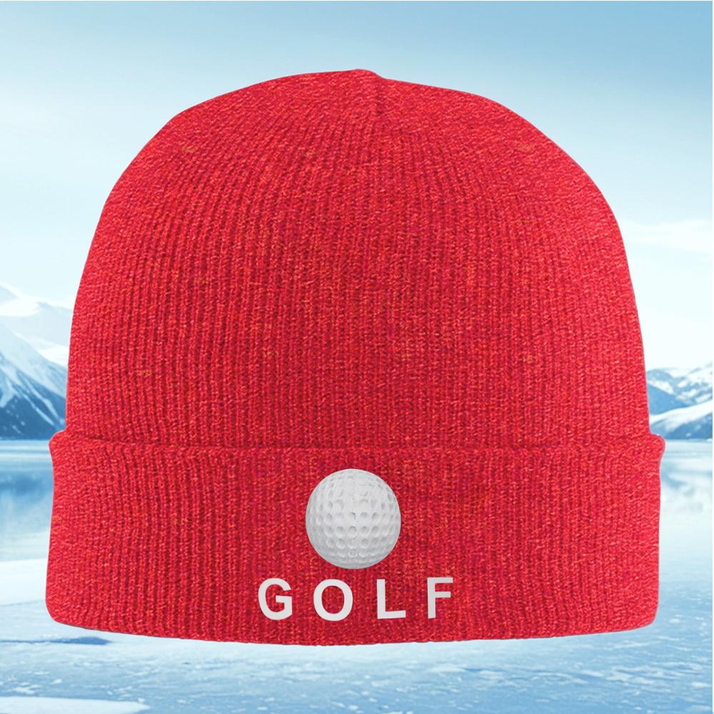 Simbolo palla da golf sfondo nero lettere semplici Uomo Donna Unisex Cappello a maglia Berretto Cappello pullover Inverno Termico Caldo Natale