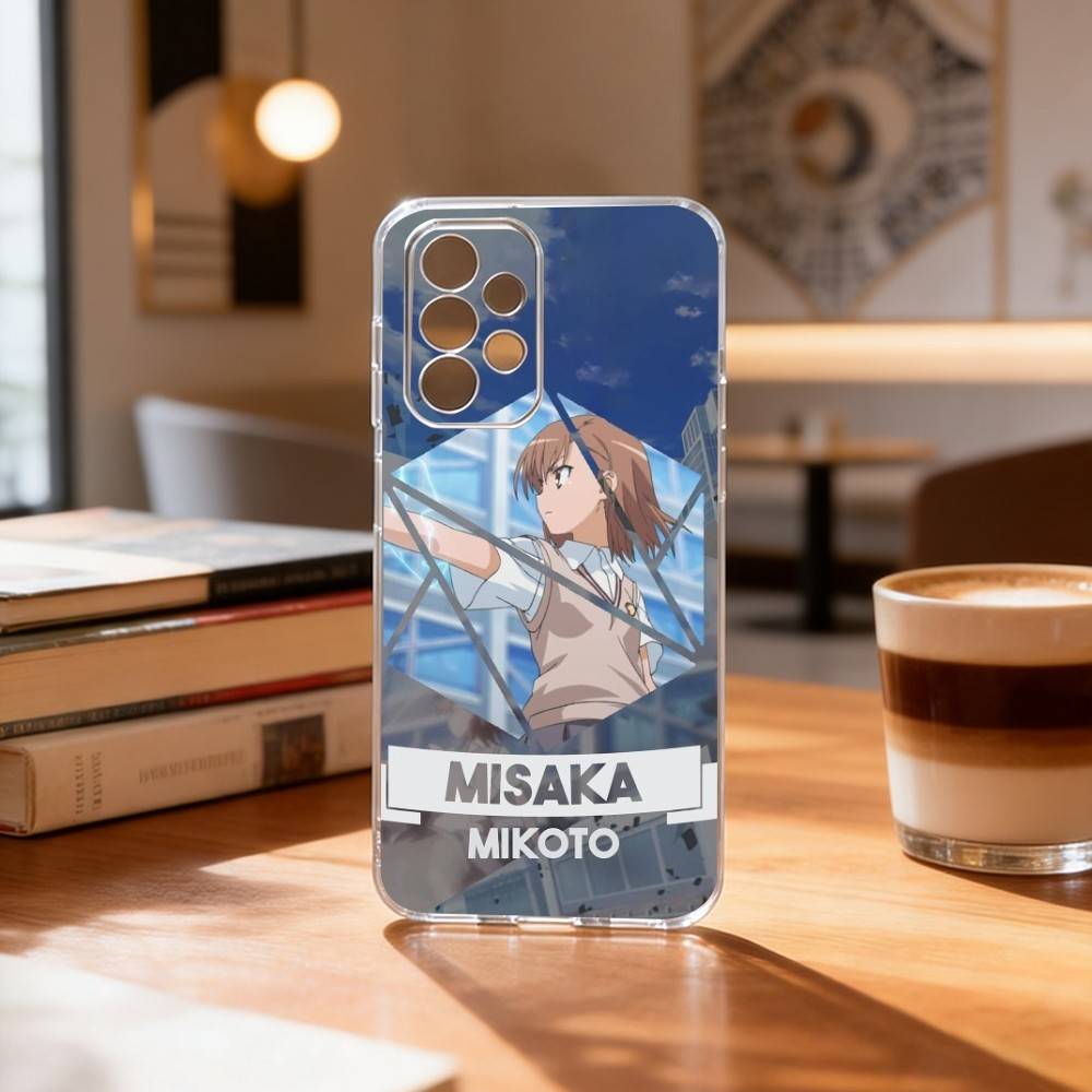 Misaka Mikoto Railgun Electric Warning PhoneCase Transparent Silicone Soft For Samsung S25,S24,S21,S22,S23,S30,Ultra,S20,Plus,Fe