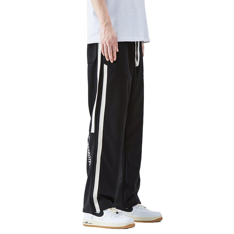 OVERPROTECTION Men's Striped Straight-Leg Wide-Leg Trousers
