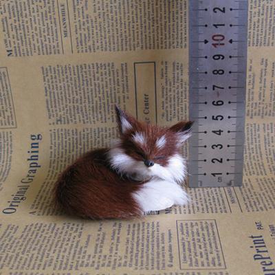 Simulation Fox Toy Realistic Adorable Plastic Fleece Long Plush Cute Squatting Fox