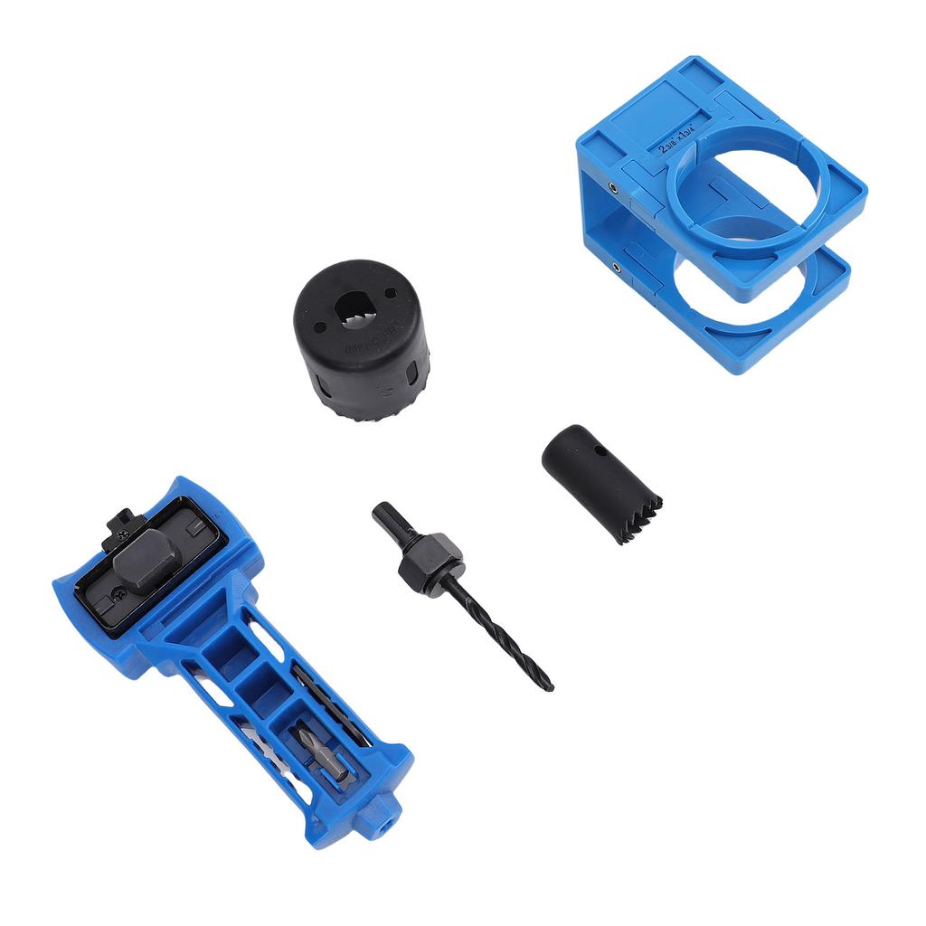 Door Latch Door Lock Installation Kit Hole Saw and Mortiser Tool for 1 3 8in 1 3 4in Thick Doors Blue
