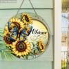 Rustic Wooden Welcome Sign with Sunflowers & Butterfly Pattern - Charming Decorative Hanging Plaque - Ideal Gift for Friend, Family