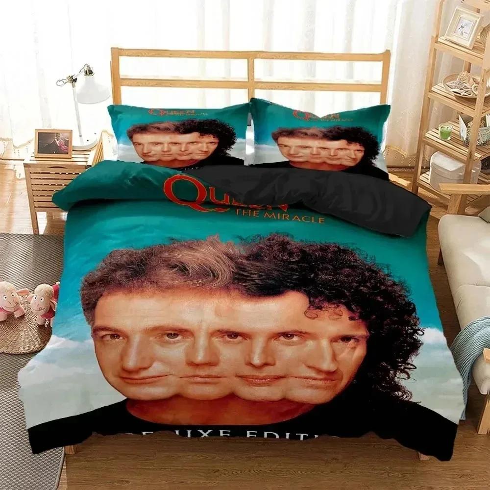 Comforter 3D Print Rock Band Queen Bedding Set Boys Girls Twin Queen Size Bed Kids Adult Fashion Home Textileextile