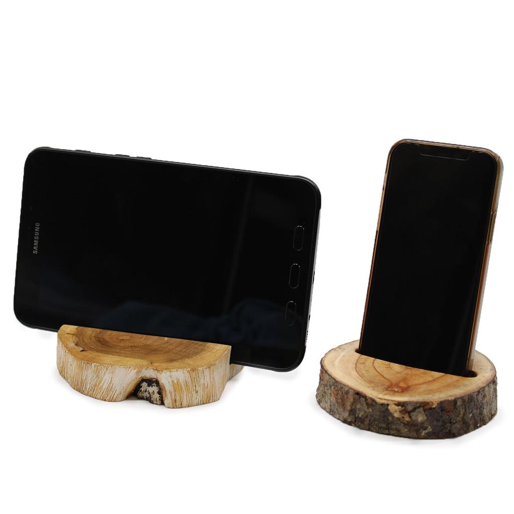 2x Wood Phone Holder, Gamal Whitewash