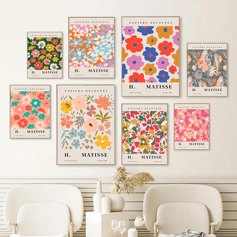 

Абстрактная линия Матисса, лицо, коралловые листья, настенная живопись на холсте, плакаты на скандинавскую тему и принты, настенные панно для декора гостиной