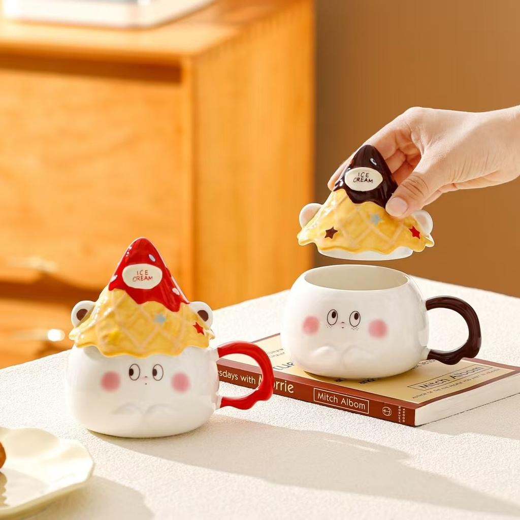 Expression Ceramic Mug, High-value Souvenir Water Cup, Girlfriend Girl Heart Cup, Household Breakfast Cup