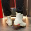 Modische Regenstiefel für Herren Stiefeletten Winter Wasserdicht Warm Arbeitsstiefel Rutschfeste Plateau Gummischuhe Herren Küchengaloschen