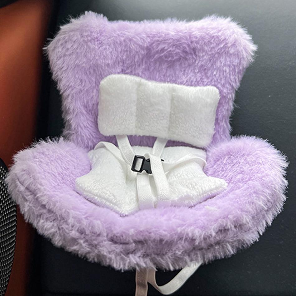 For Labubu Cartoon Plush Safety Seat Cute Doll Air Outlet Aromatherapy Decoration High-Grade Car Interior Decoration Accessories