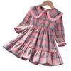Girls Fall Preppy Princess Dress Chic Long Sleeve Children Clothing Autumn Party Wear Elegant Kids Dresses