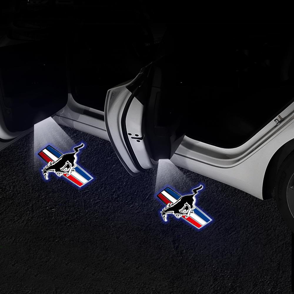 

Car Sticker 2pc Car Welcome Light Door Side Projector Induction Lamp Accessory For Ford Fiesta Mustang Fusion Explorer Escape FO