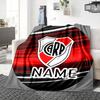 Custom Name River Plate Fan Gear Blanket for Couch & Bed, Plush Cozy Fuzzy Blanket Super Soft & Warm Blankets for Fall and Winter. 0908285