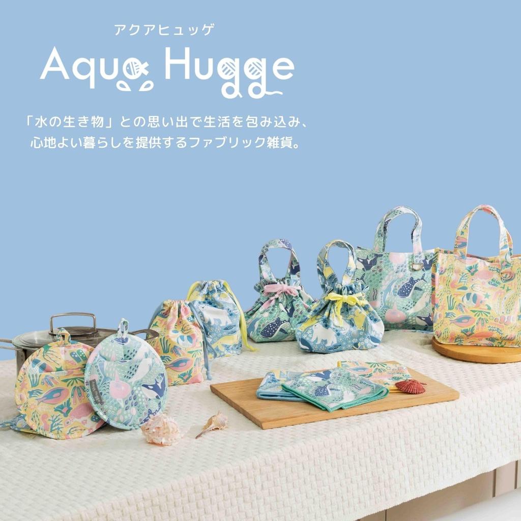Livheart Gusseted Tote Bag "Aqua Hygge SNOW" (approx. W25 X D14.5 X H23.5cm) Stylish Lunch Bag with Aquatic Creature Pattern (32707-62)