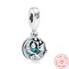 925 Sterling Copper Cartoon Bird Parrot Owl Swallow Feathers Cute Pendant DIY Beads Fit Original Pantaro Charms Bracelet Zircon