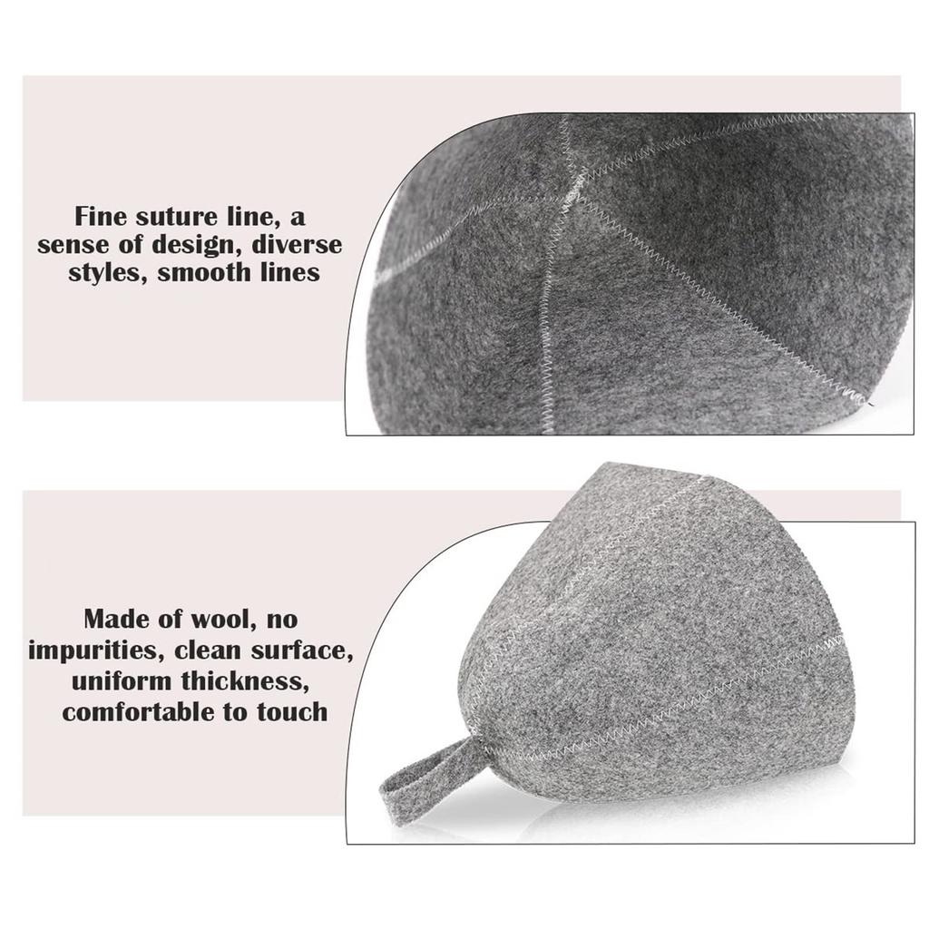 2PCS Sauna Hats Felted Wool Caps Spas Headwear High Temperature Resistant Hat Perfect for Steam Baths and Showers