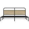 Metal Bed Frame without Mattress Sonoma Oak Finish 180 x 200 cm