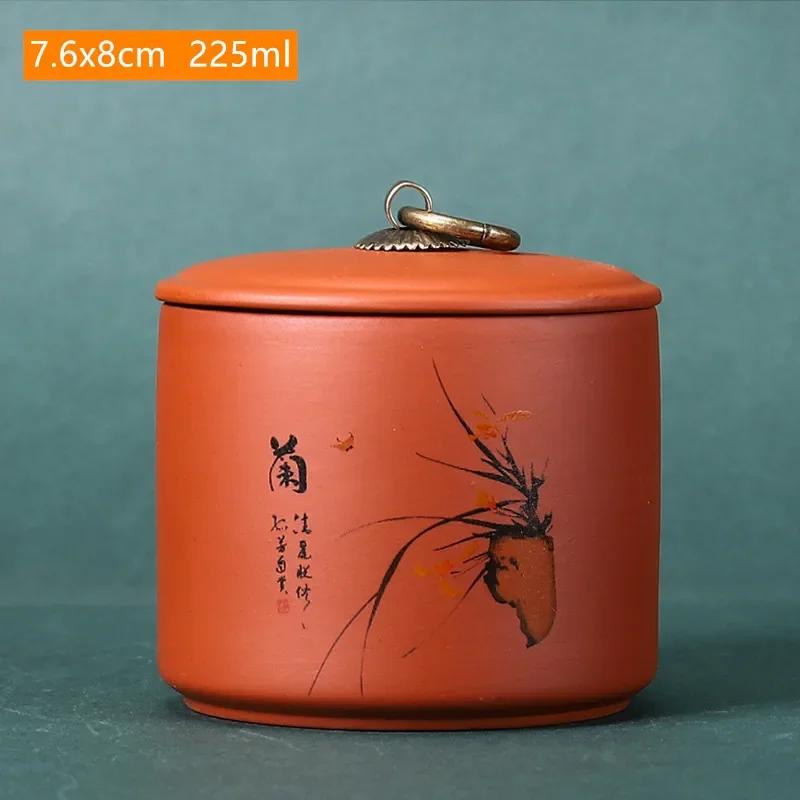 

Antique Purple Clay Tea Caddy Nut Coffee Moisture-proof Jars Spice Airtight Container Home Storage Cans Kitchen Accessories