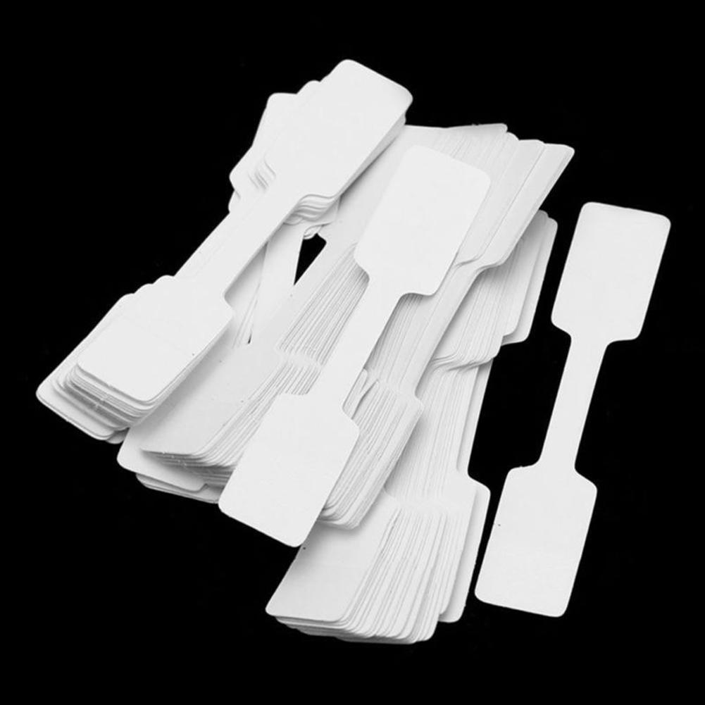 100/200 st Blanka Prislappar Halsband Ring Smycken Etiketter Pappersklistermärken Verktyg
