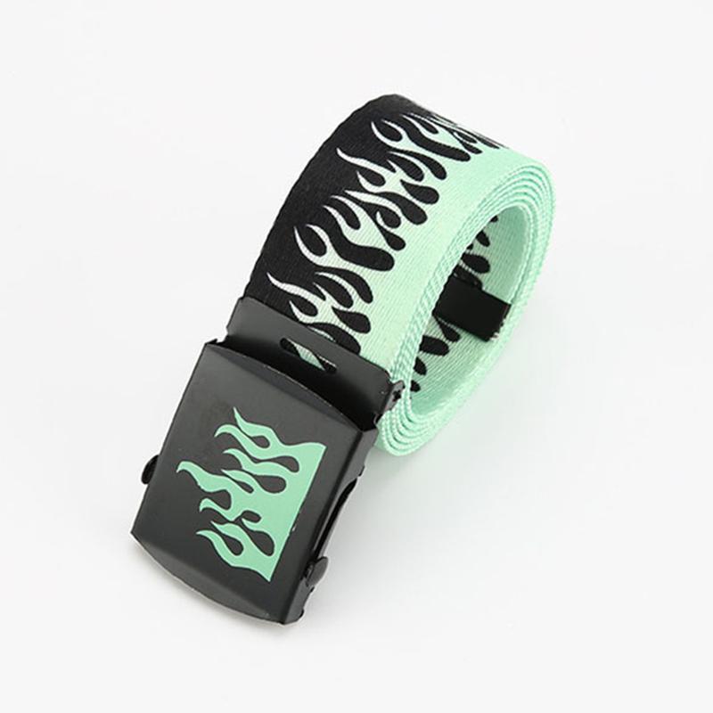 Punk Flame Belt - Trendy Hip-hop Street Bad Boy Personality Decoration Durable for Both Men and Women Trendy Eyelet Belt