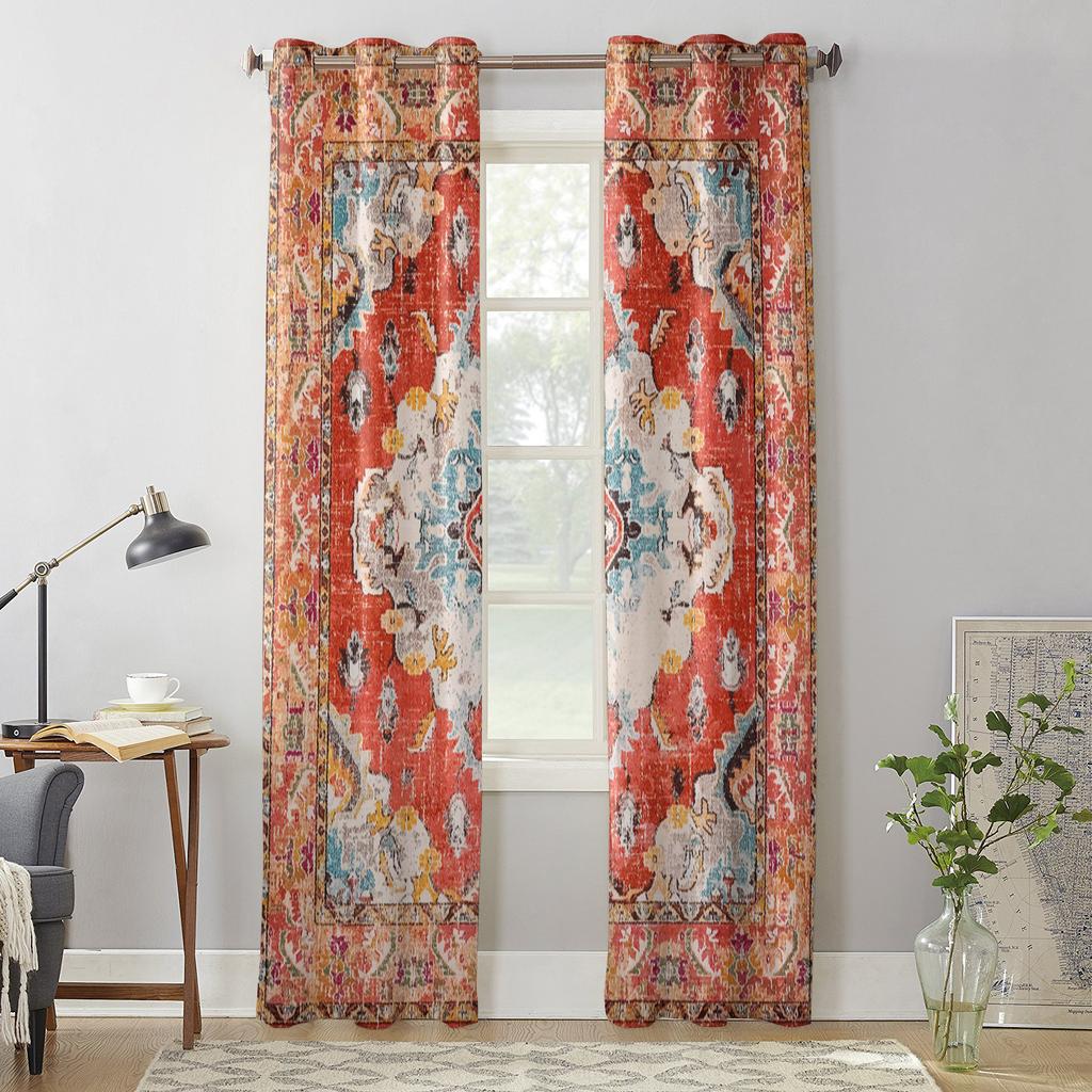 Vintage Carpet Texture Modern Window Curtains for Living Room Bedroom Curtain Kitchen Treatment Blinds Drapes