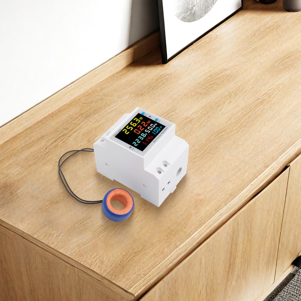 DIN Rail Electricity Meter Digital Display Power Meter Power Failure Memory Real-time Voltage Display For Home And Office