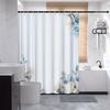 1Pc Soft-Focus Blue And White Roses With Silvery-Gray Foliage Floral Border Shower Curtain, Romantic And Serene Aesthetic