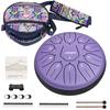 6-inch 11-note Slit-drum Tongue Drum with Storage Bag, Perfect for Yoga, Meditation, Zen, and Prayer. Includes Sheet Music (purple).