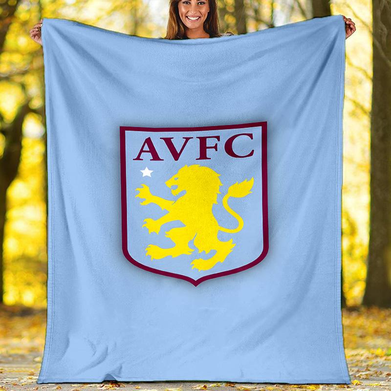 1pc Aston Villa Theme Blanket - Digital Print, Polyester, Cozy for All Seasons, Perfect for Outdoor, and Travel