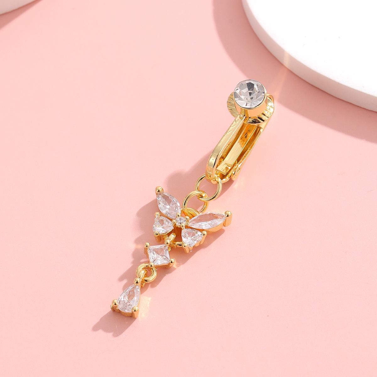 

Butterfly Zircon Fake Belly Button Ring Piercing Jewelry - Online Hot Seller золотой